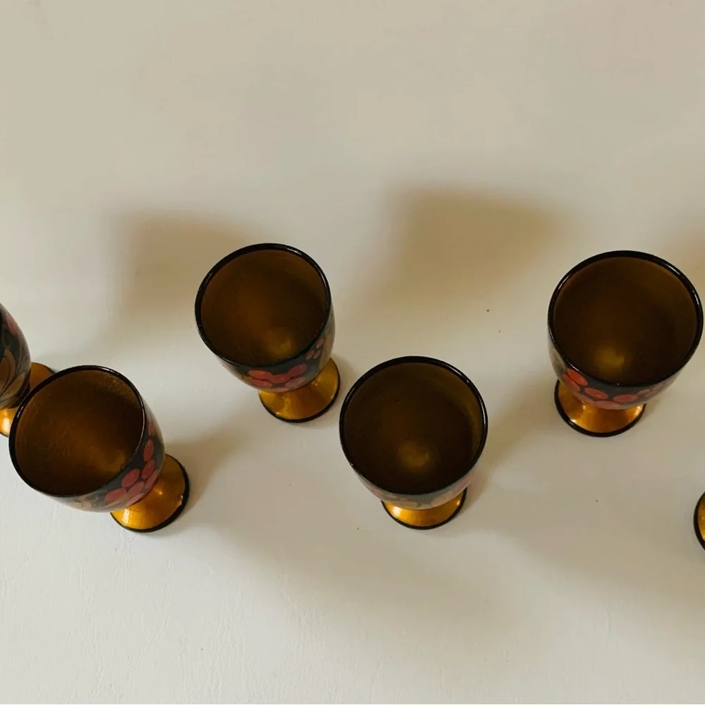 Vintage Hand Painted Wooden Egg Holders Set  6